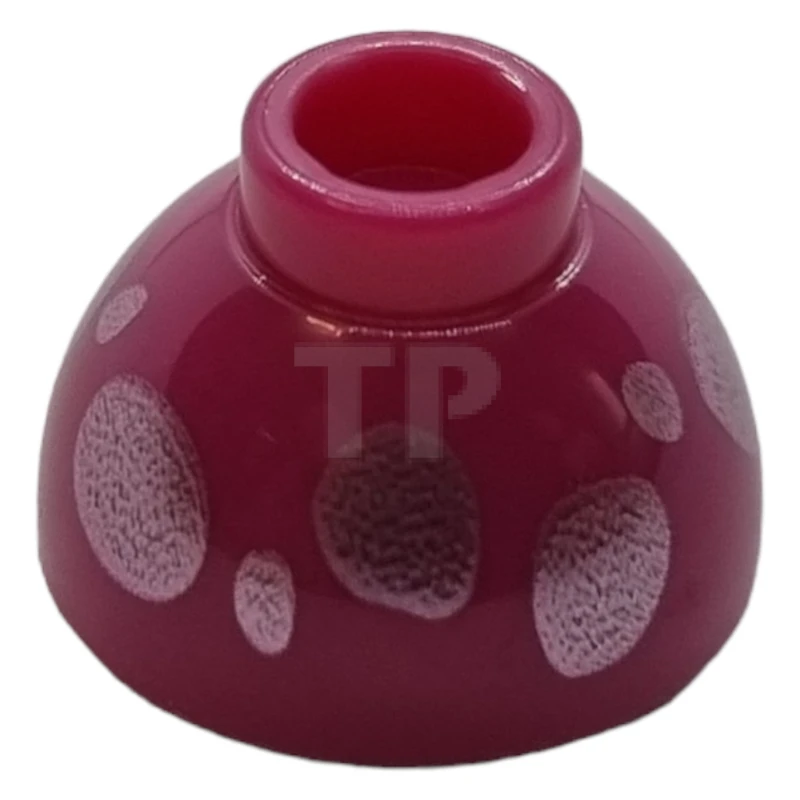 LEGO&reg; 6448244 - 20952pb05 - Brick, Round 1 1/2 x 1 1/2 x 2/3 Dome Top with Metallic Pink Spots Pattern