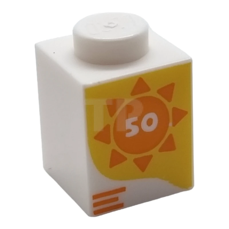 LEGO&reg; 6632611 - 3005pb060 - Brick 1 x 2 with '50' in Sun Pattern