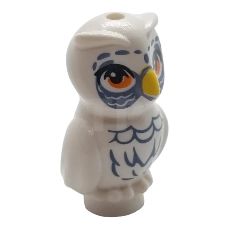 LEGO&reg; 6435002 - 21333pb06 - Owl, Elves with Yellow Beak, Orange Eyes, Sand Blue Feathers and Around Eyes Pattern