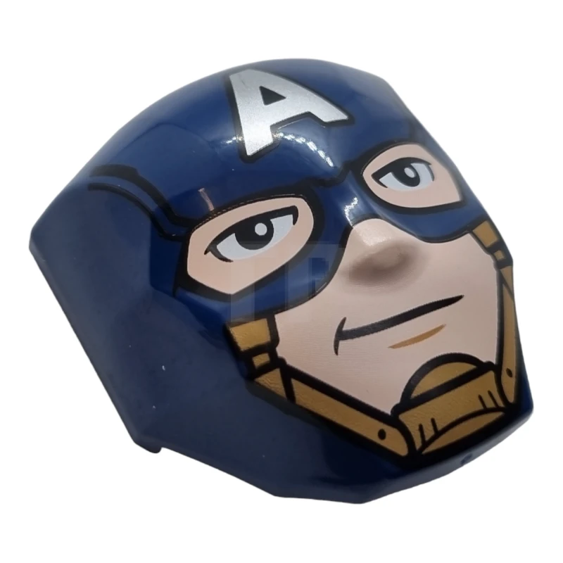 LEGO&reg; 6443495 - 3524pb02 - Large Figure Face with 2 x 2 Round Brick Attachment - Captain America Pattern