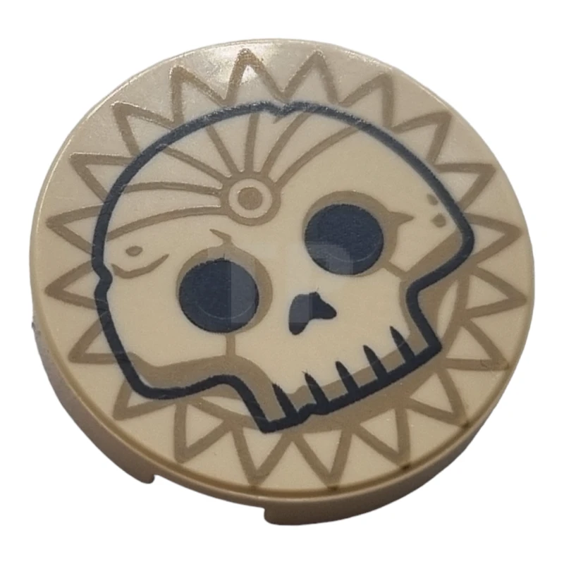 LEGO&reg; 6351806 - 14769pb602 - Tile 2 x 2 Round with Bottom O and Skull Pattern