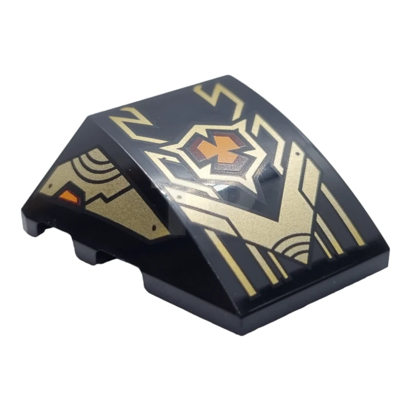 LEGO&reg; 6434501 - 64225pb068 - Wedge 4 x 3 Triple Curved with Armor Plates with Geometric Lines Pattern