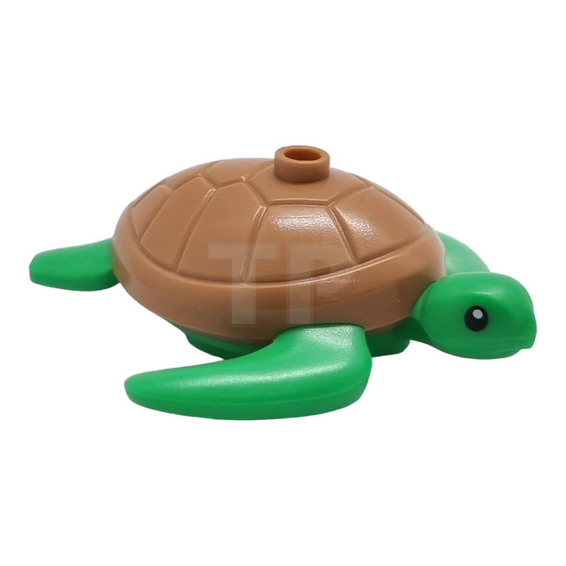 LEGO&reg; 6440966 - bb1320pb01 - Sea Turtle with Black Eyes and Medium Nougat Shell Pattern