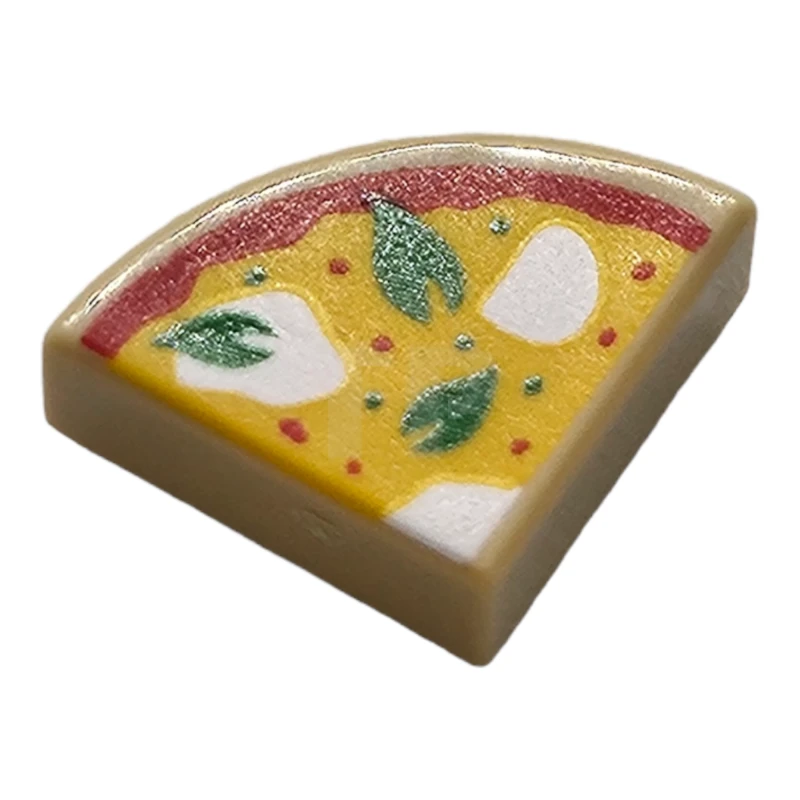 LEGO&reg; 6422004 - 25269pb030 - Tile 1 x 1 Round Quarter with Pizza Pattern