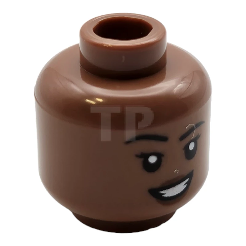 LEGO&reg;  - 3626cpb3168 - Head Minifig with Raised Eyebrow Left / Open Mouth Smile Pattern (Dual Sided)