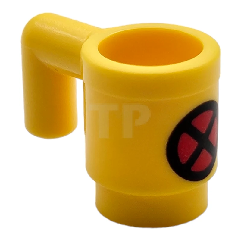 LEGO&reg; 6441205 - 3899pb011 - Minifigure, Utensil Cup with Black and Red X-Men Logo Pattern