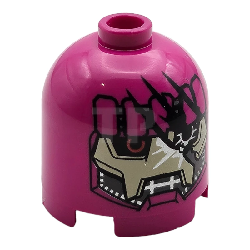 LEGO&reg; 6441219 - 30151pb06 - Brick 2 x 2 x 1 2/3 Round with Dome Top and Damaged Sentinel Face Pattern