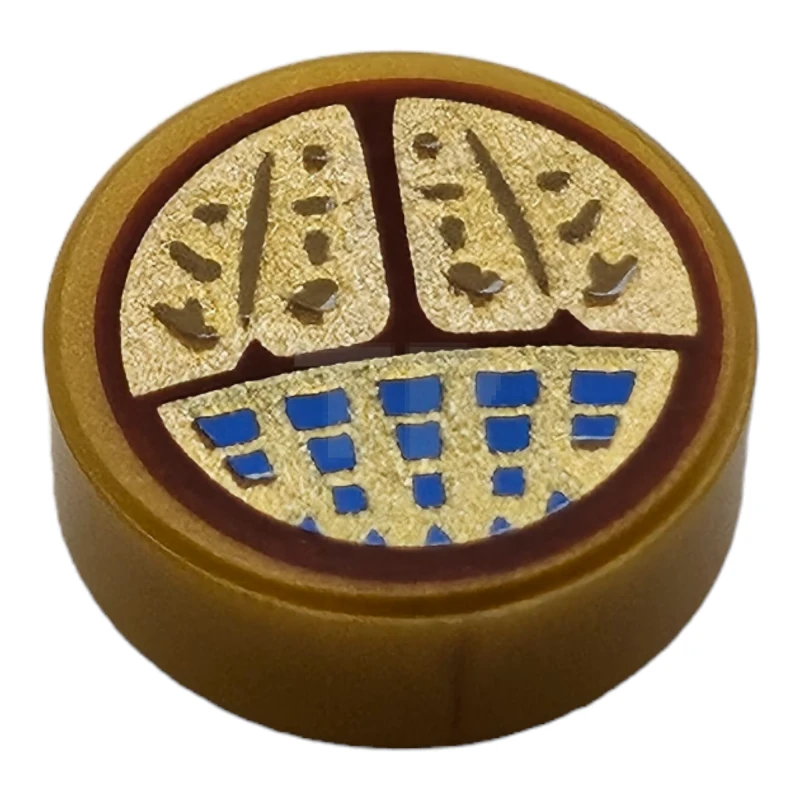 LEGO&reg; 6441198 - 98138pb390 - Fliese 1 x 1 Rund mit Skarabäus von Ammit-Muster