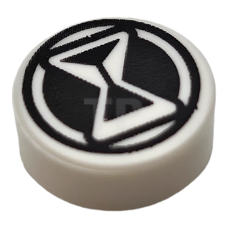 LEGO&reg; 6434196 - 98138pb387 - Tile 1 x 1 Round with Hourglass Pattern