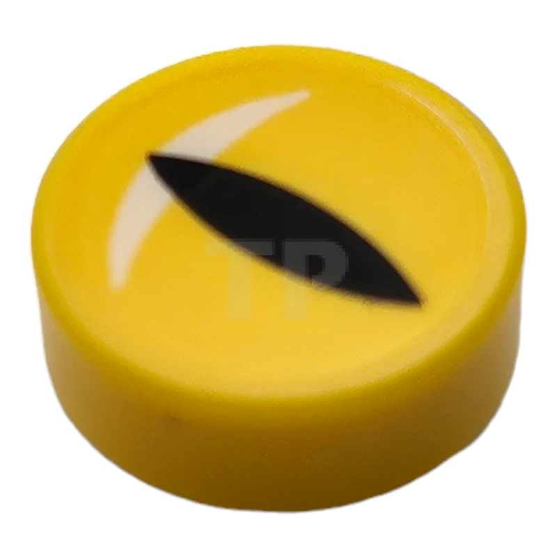 LEGO&reg; 6434207 - 98138pb385 - Carreau 1 x 1 rond avec motif de pupille fendue.