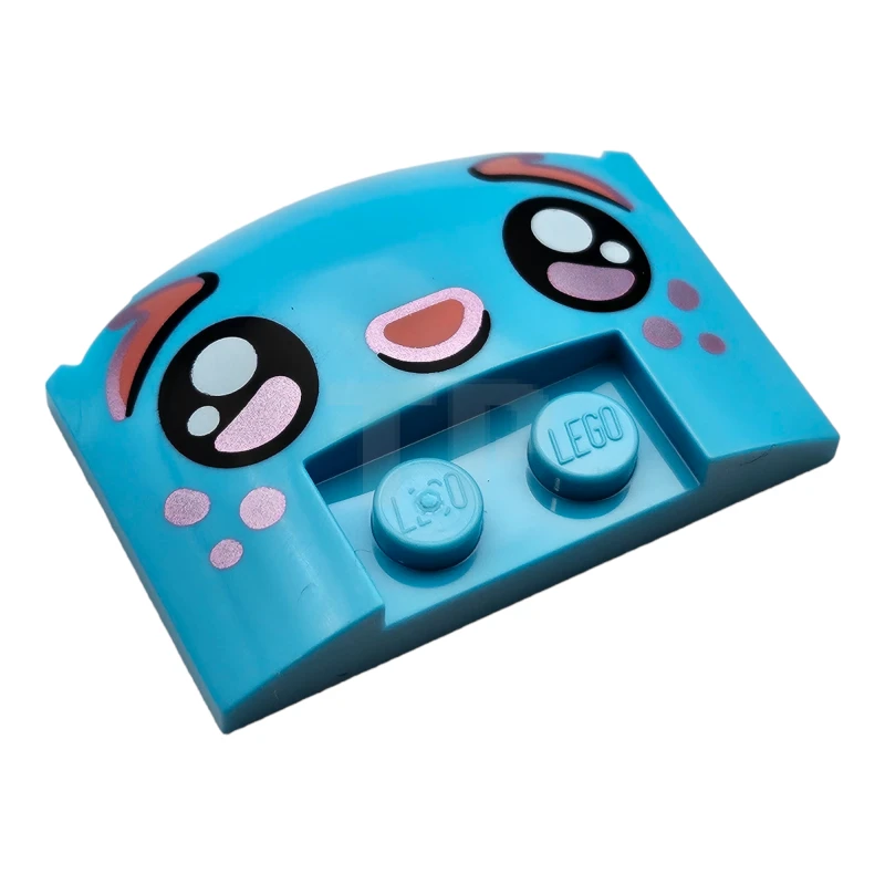 LEGO&reg; 6434195 - 93604pb17 - Plate with Curvature 3 x 4 x 2/3 with Eyes and  Freckles Pattern (Bunchu)