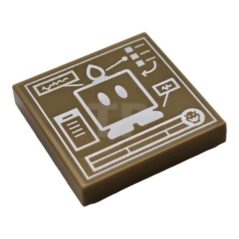 LEGO&reg; 6438696 - 3068pb2303 - Tegel 2 x 2 met wit Super Mario Bob-omb Schema Patroon