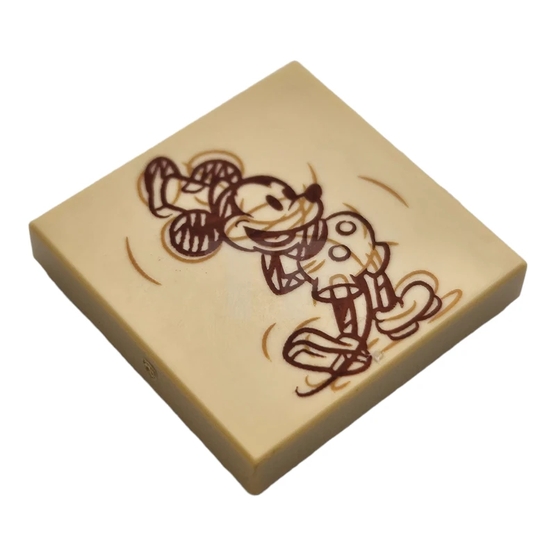 LEGO&reg; 6443924 - 3068pb2261 - Baldosa 2 x 2 con dibujo de boceto de Mickey Mouse