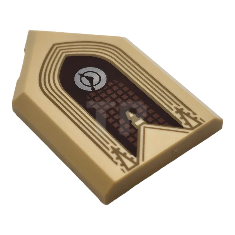 LEGO&reg; 22385pb308 - 6454439 - Tile 2 x 3 Pentagonal with Arches and Spires Pattern