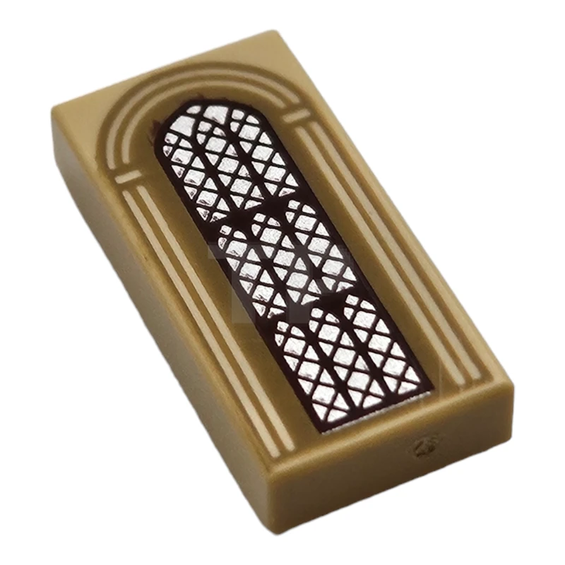 LEGO&reg; 6455327 - 3069pb1190 - Tile 1 x 2 with Arched Window Pattern