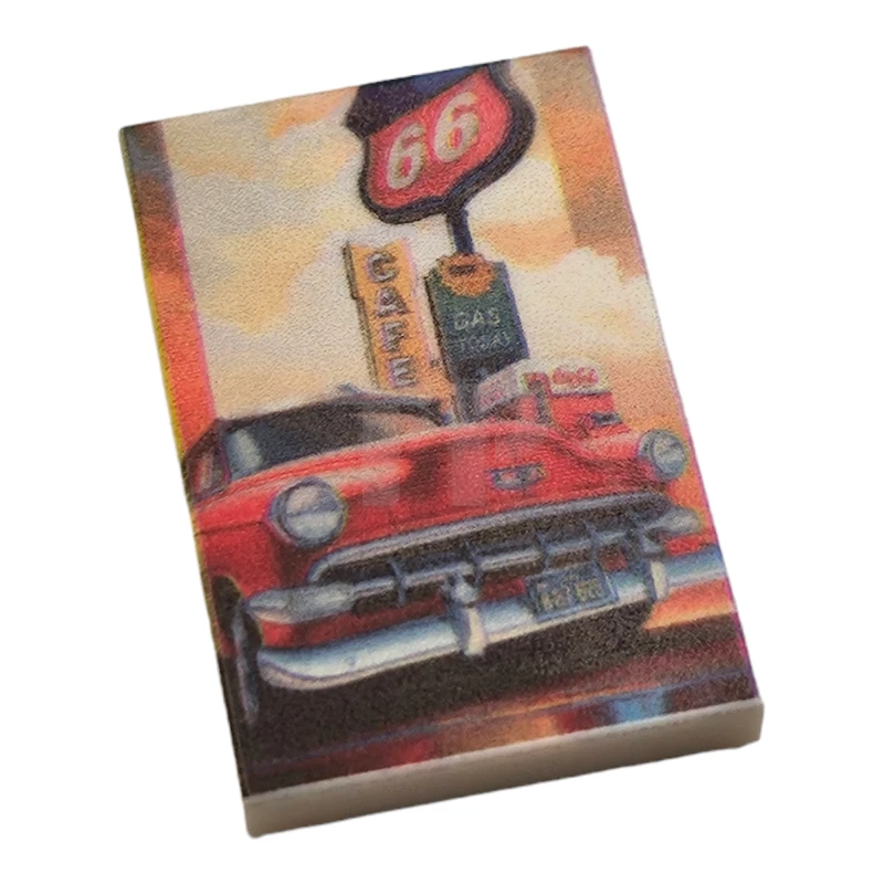 LEGO&reg; 26603BJB30 -  - Tile 2 x 3 Cafe route 66 usa