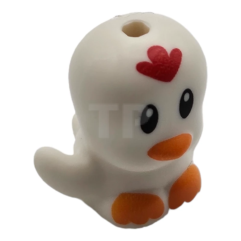 LEGO&reg; 6443188 - 3918pb02 - Bird, Chick with Open Wings with Black Eyes, Red Comb, Orange Beak and Feet Pattern (Sonic the Hedgehog Clucky / Chicken)