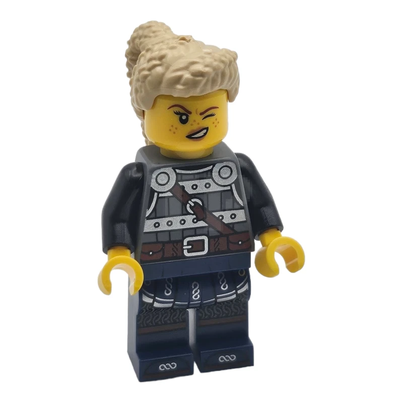 LEGO&reg; idea170 Viking Shield-Maiden - Dark Bluish Gray and Silver Armor, Dark Blue Legs with Trim, Tan Hair