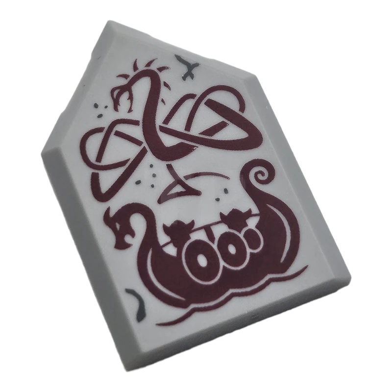 LEGO&reg; 6449634 - 22385pb313 - Carreau 2 x 3 pentagonal avec motif de bateau viking.