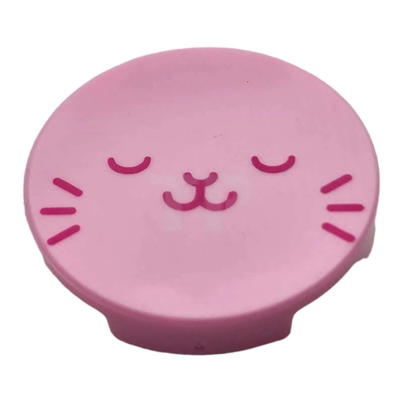 LEGO&reg; 6447114 - 14769pb616 - Fliese 2 x 2 Rund mit Boden-O und schlafendem Katzengesicht-Muster