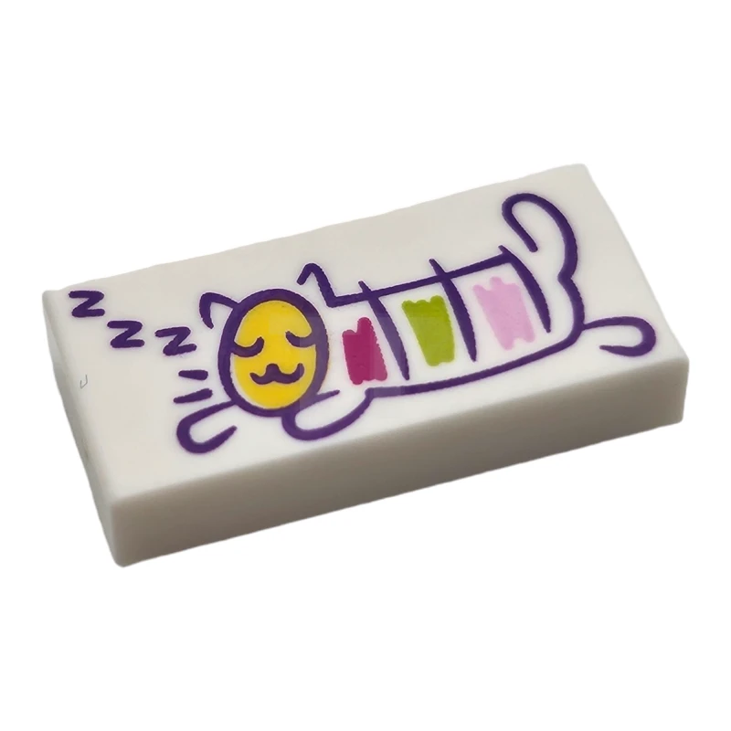 LEGO&reg; 6447174 - 3069pb1186 - Tile 1 x 2 with Sleeping Cat Pattern