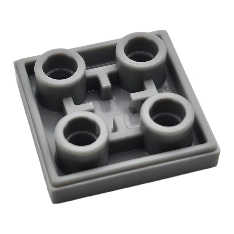 LEGO&reg; 6443152 - 11203pb102 - Tile, Modified 2 x 2 Inverted with Yellow Ring on Black and Dark Blue Striped Screen with Buttons Pattern