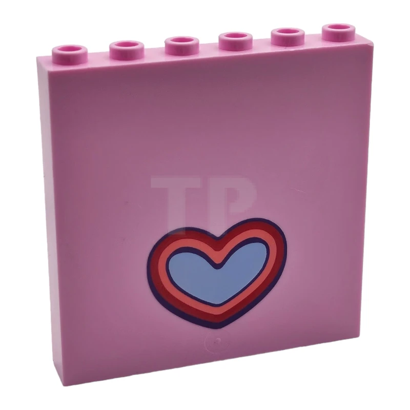 LEGO&reg; 6446137 - 59349pb327 - Panel 1 x 6 x 5 with Heart Pattern