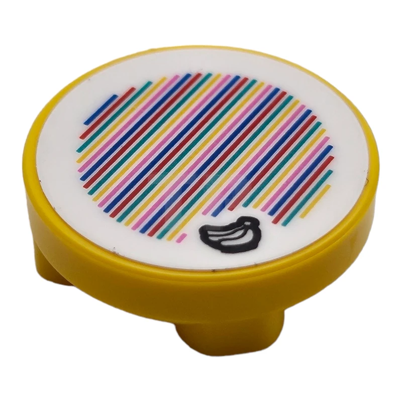 LEGO&reg; 6508100 - 3567pb001 - Carreau 2 x 2 rond, inversé avec motif Super Mario Scanner Code Bananes