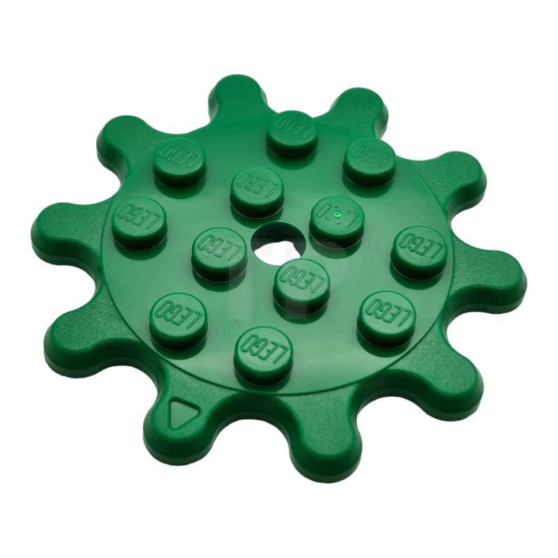 LEGO&reg; 6398702 - 35443 - Plate, Modified 4 x 4 with 10 Gear Teeth / Flower Petals