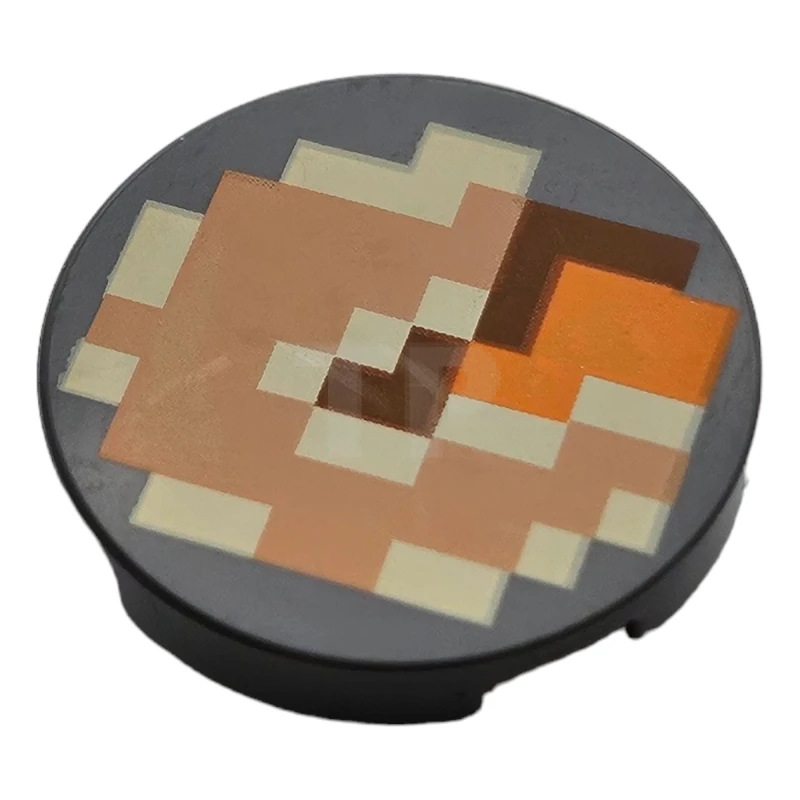 LEGO&reg; 14769pb618 - 6437903 - Tile 2 x 2 Round with Bottom O and Pixelated Pumpkin Pie