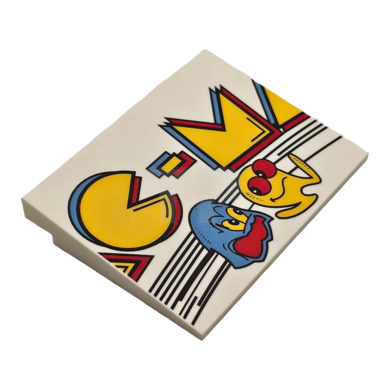 LEGO&reg; 4515pb078 - 6446017 - Slope 10 6 x 8 with PAC-MAN Sign Center Piece, Yellow, Medium Blue, and Red 'C-M', Ghost and Black Lines Pattern