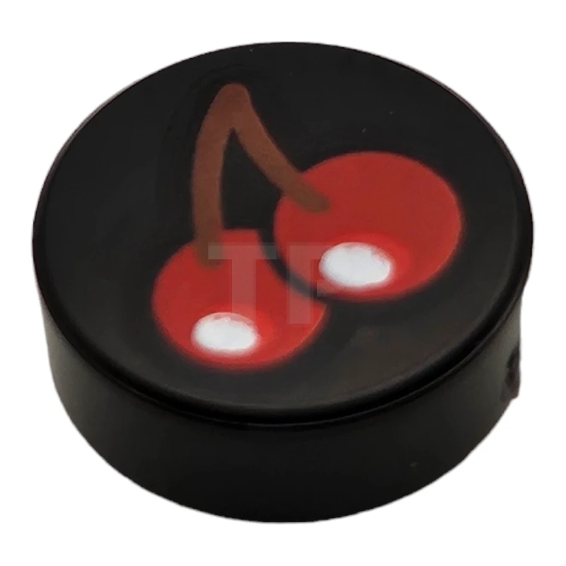 LEGO&reg; 6436467 - 98138pb373 - Carreau 1 x 1 rond avec motif de cerises.