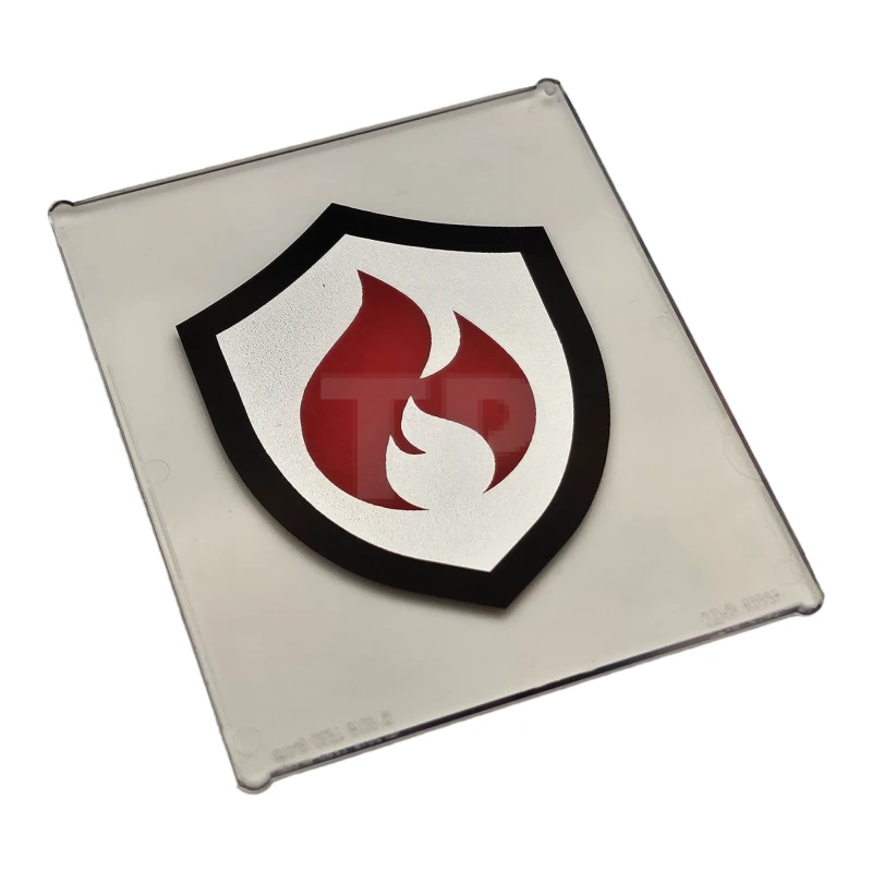 LEGO&reg; 6511468 - 42509pb08 - Glass for Window 1 x 6 x 6 with Fire Logo Badge Pattern