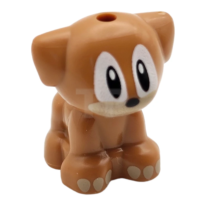 LEGO&reg; 6443214 - 69901pb10 - Dog, Friends, Puppy, Standing, Small with White Eyes and Pupils, Black Irises and Nose, Tan Muzzle and Toes Pattern (Sonic the Hedgehog Becky / Bear)
