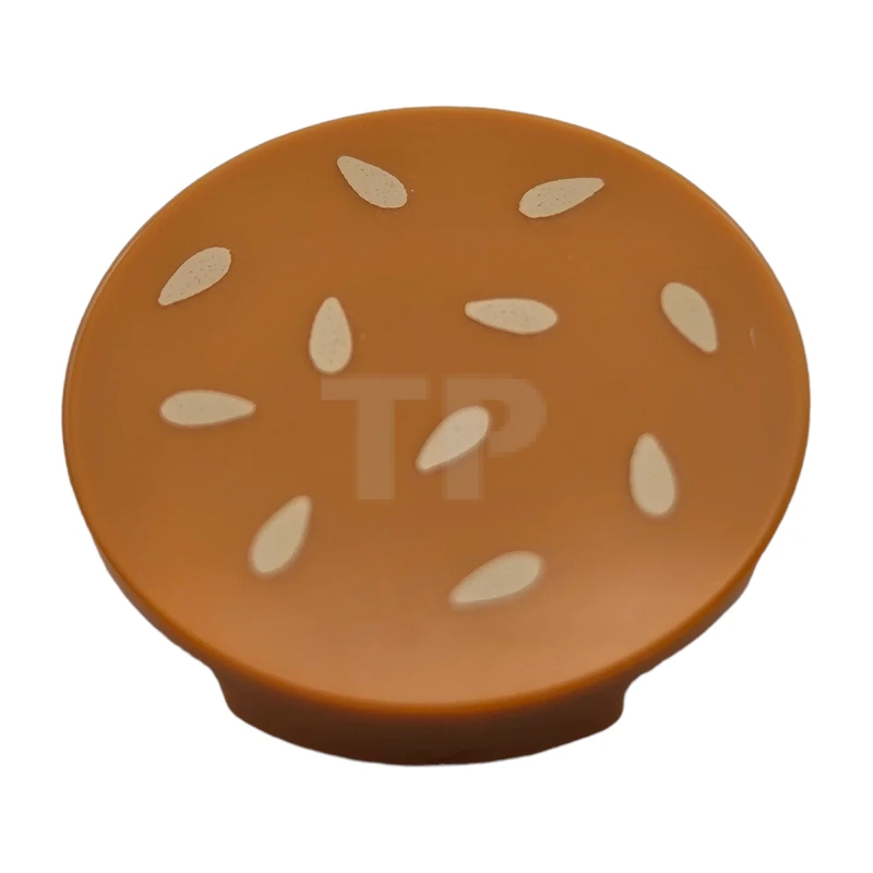 LEGO&reg; 6461942 - 14769pb657 - Tile 2 x 2 Round with Bottom O and Sesame Seeds Pattern