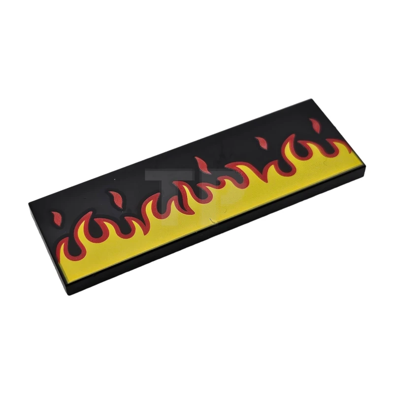 LEGO&reg; 6461941 - 69729pb096 - Tile 2 x 6 with Flames Pattern