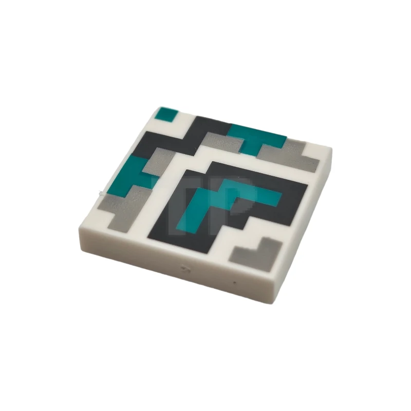 LEGO&reg; 6468480 - 3068pb2328 - Tile 2 x 2 with Pixelated Shapes and Squares Pattern (Terracotta Tiles)