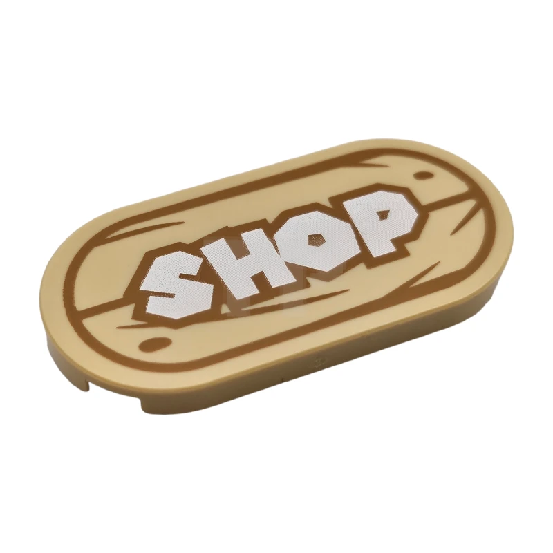 LEGO&reg; 6465219 - 66857pb055 - Baldosa 2 x 4 Oval con dibujo de signo 