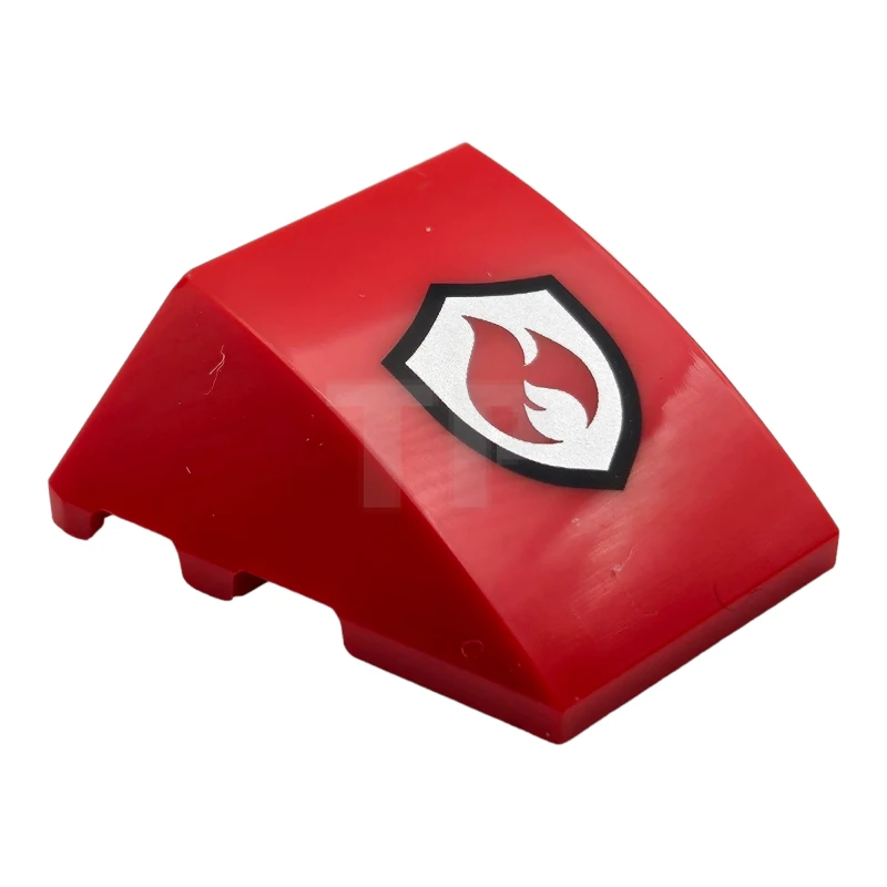 LEGO&reg; 6465524 - 64225pb072 - Wedge 4 x 3 Triple Curved with Fire Logo Badge Pattern