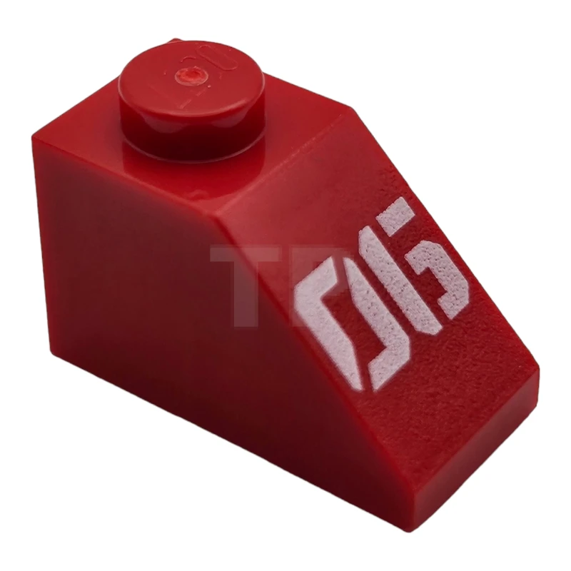 LEGO&reg; 6465523 - 3040pb030 - Pente 45 2 x 1 avec motif blanc 