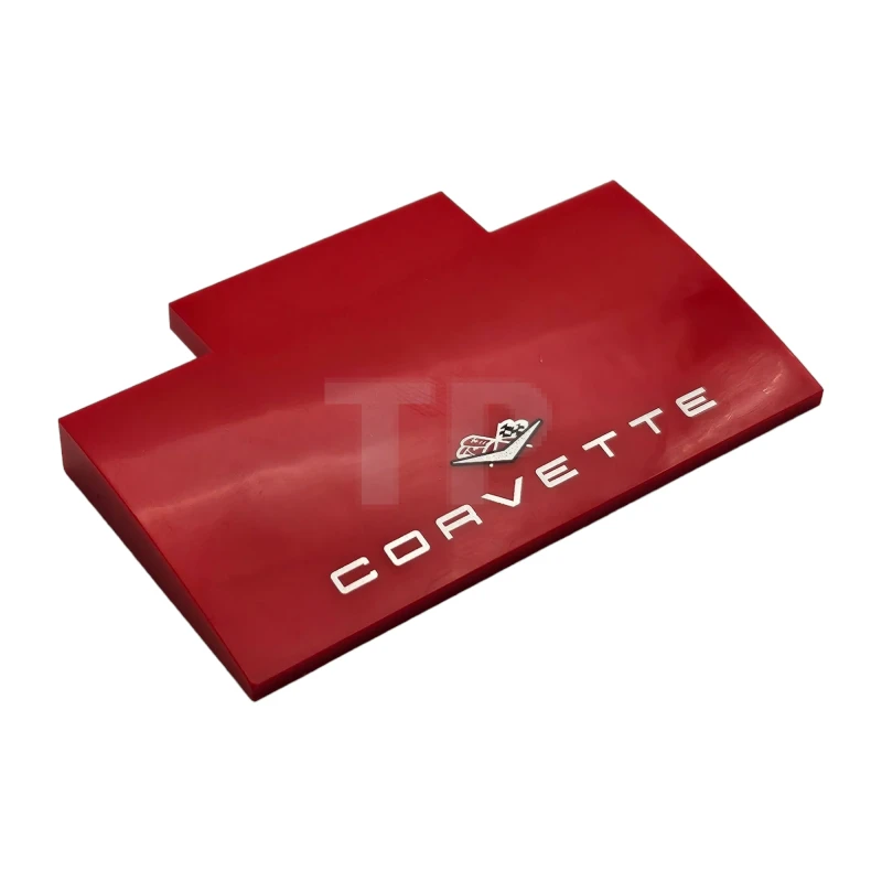 LEGO&reg; 71771pb01 - 6436392 - Slope, Curved 5 x 8 x 2/3 with Silver 'CORVETTE' and Flags Logo Pattern