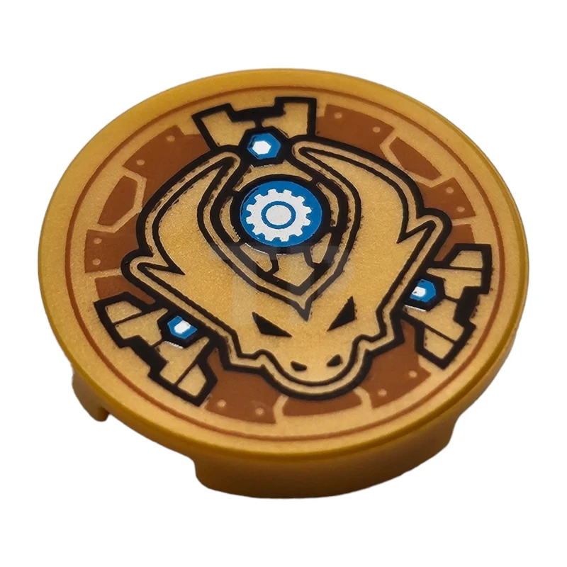 LEGO&reg; 6467216 - 14769pb656 - Tile 2 x 2 Round with Bottom O and Dragon Head Pattern