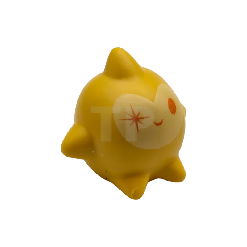 LEGO&reg; 6455021 - 4644pb01 - Star, Wish with Orange Oval Left Eye, Sparkle Right Eye, and Grin on Bright Light Yellow Background Pattern