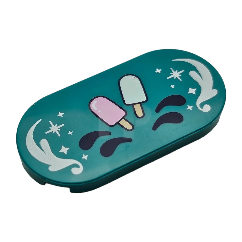 LEGO&reg; 6471771 - 66857pb061 - Baldosa 2 x 4 Ovalada con Dibujo de Paletas