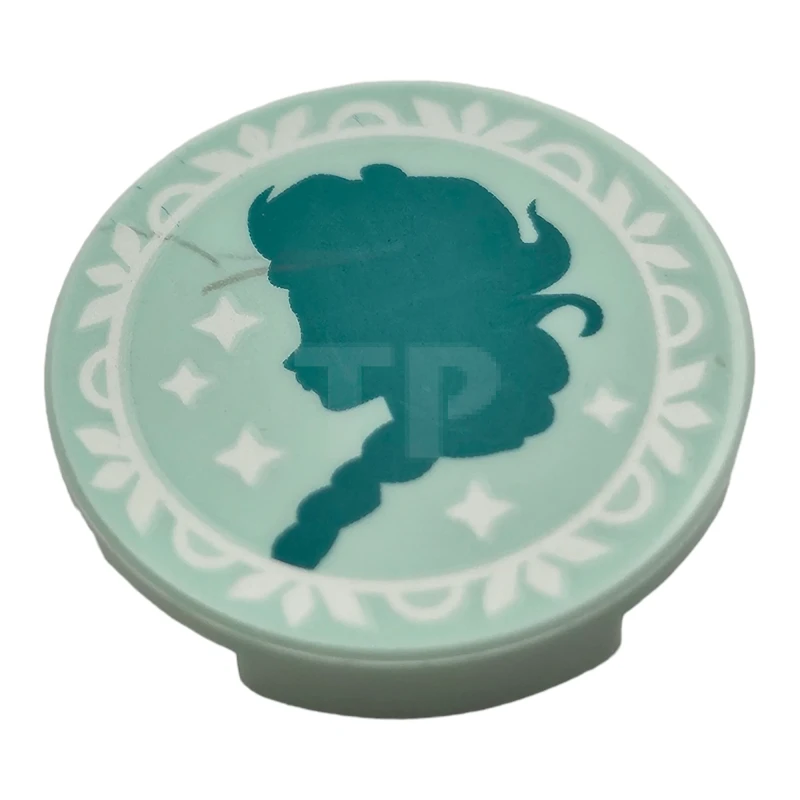 LEGO&reg; 6471769 - 14769pb663 - Tile 2 x 2 Round with Bottom O and Elsa Silhouette Pattern