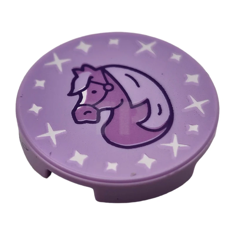 LEGO&reg; 14769pb660 - 6471757 - Tile 2 x 2 Round with Bottom O and Horse Head Pattern