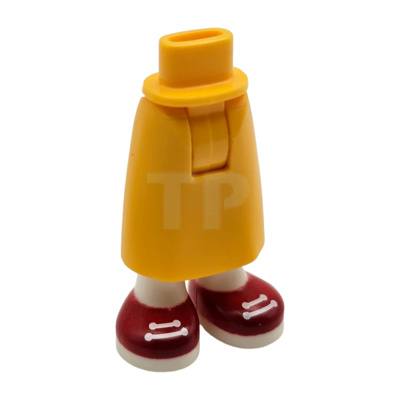 LEGO&reg; 6466782 - 59595c00pb23 - Mini Doll Hips and Skirt Long with Molded White Legs and Printed Red Shoes with Laces and Soles Pattern - Thick Hinge