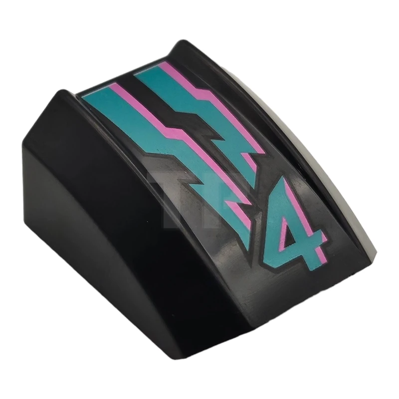 LEGO&reg; 30602pb115 - 6461847 - Slope 2 x 2 Curved with Rim and Lightning Energy Pattern