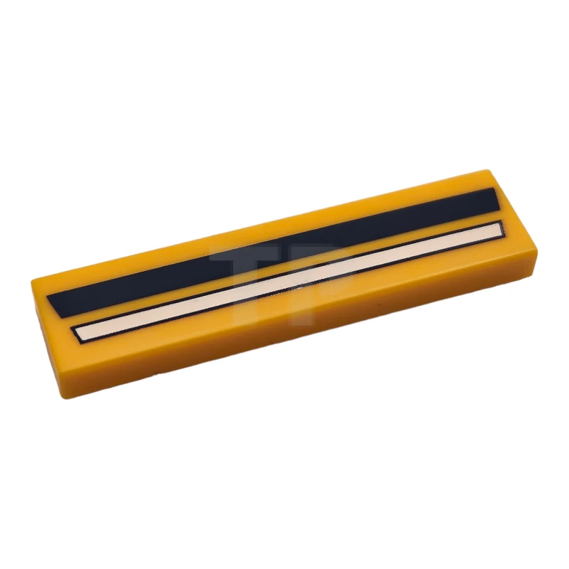 LEGO&reg; 6465833 - 2431pb856 - Tile 1 x 4 with Dark Blue and White Stripe Pattern