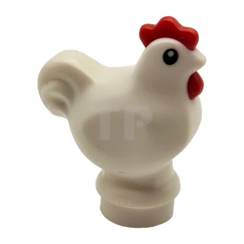 LEGO&reg; 6440114 - 1413pb02 - Chicken, Wide Base with Molded Red Comb and Wattle and Printed Black Eyes with Pupils Pattern